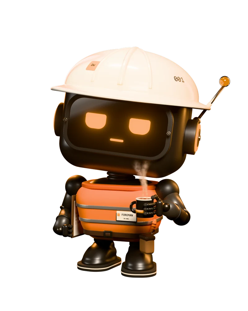 The Foreman holding a coffee mug and his night log